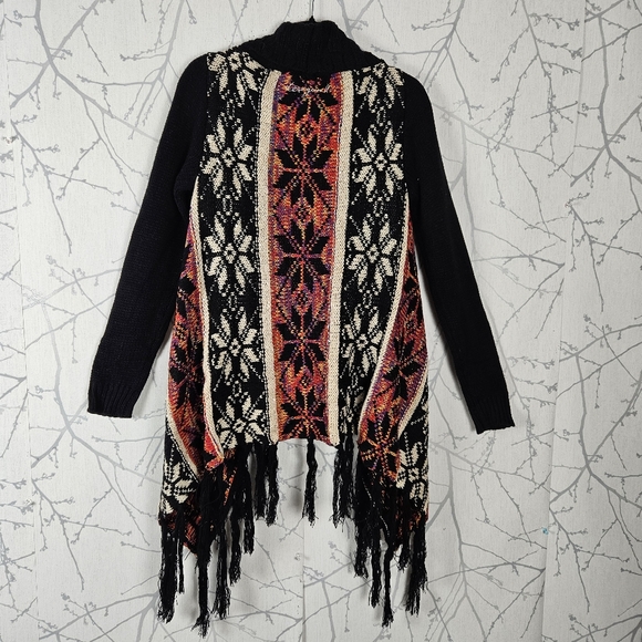 Desigual NWT Colorful Artsy Fairisle Knit Selena Fringe Cardigan - Picture 4 of 7